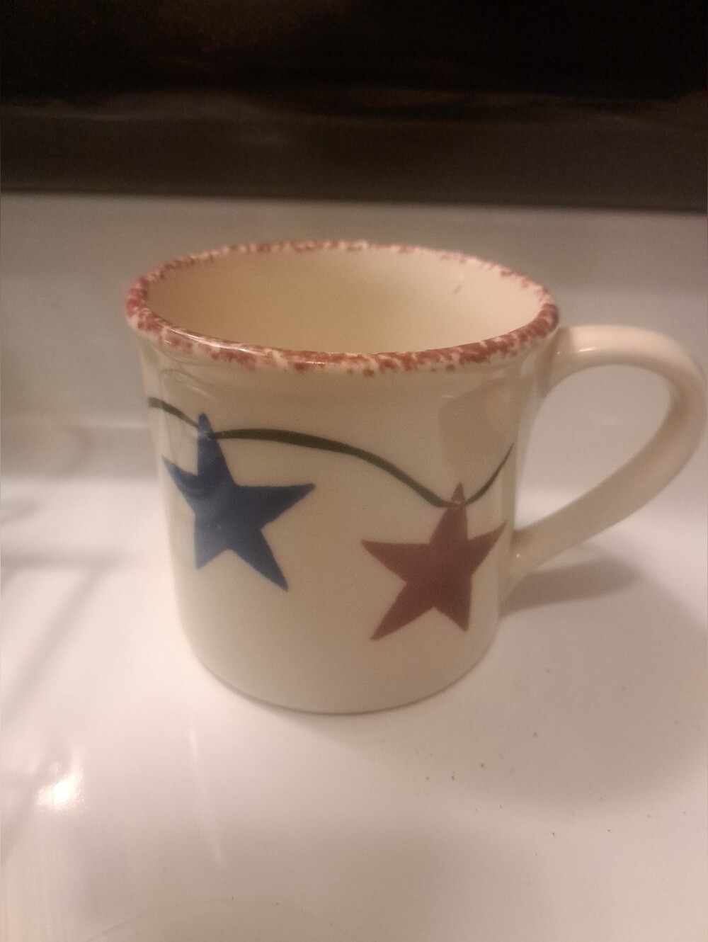 Starbucks Barista Hartstone Stars & Stripes Red White & Blue Mug  14 oz.